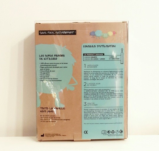 Kit & Coco - packaging de dos de ce produit anti-poux pour tous petits