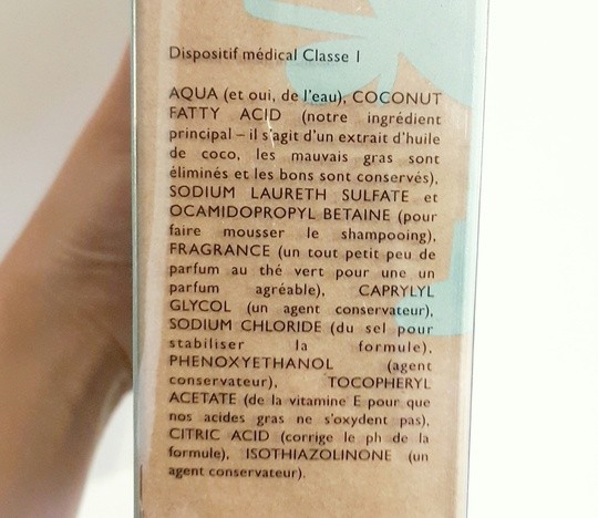 La liste des ingrédients du Kit&coco expliquée en détail sur le packaging.